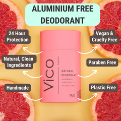 Grapefruit Natural deodorant plastic free Ireland hand long lasting