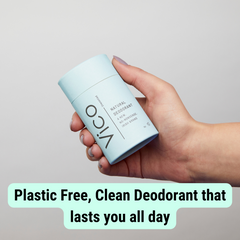 Vico Unscented plastic free natural deodorant Ireland in hand